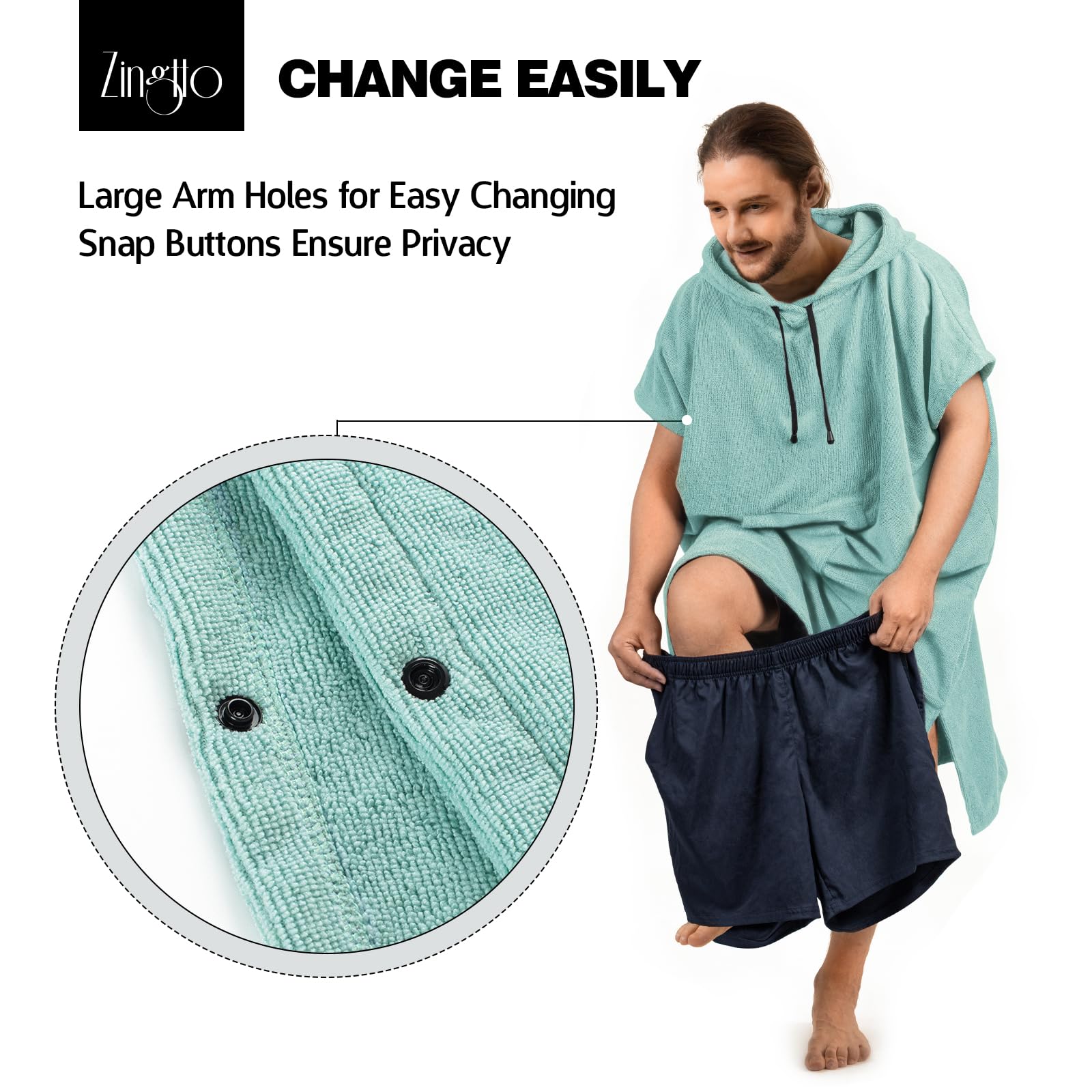 Amazon.com: Zingtto Surf Poncho Changing Robe Extra Large Thick